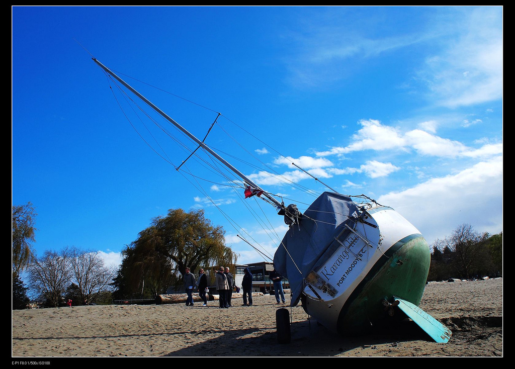 kits beach wind boat shore