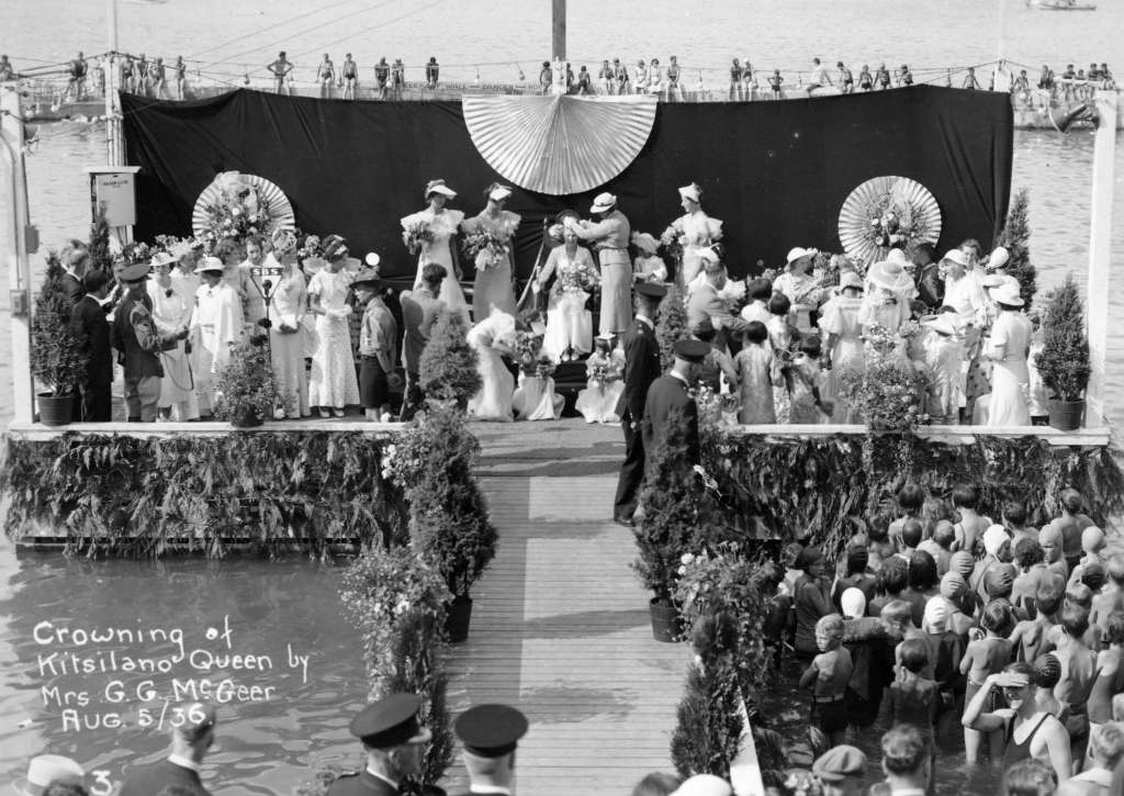 Image: Vancouver Archives, 1936 crowning of Kitsilano Queen Marjorie Wilson by Mrs. G.G. McGeer, AM303-: CVA 294-47 