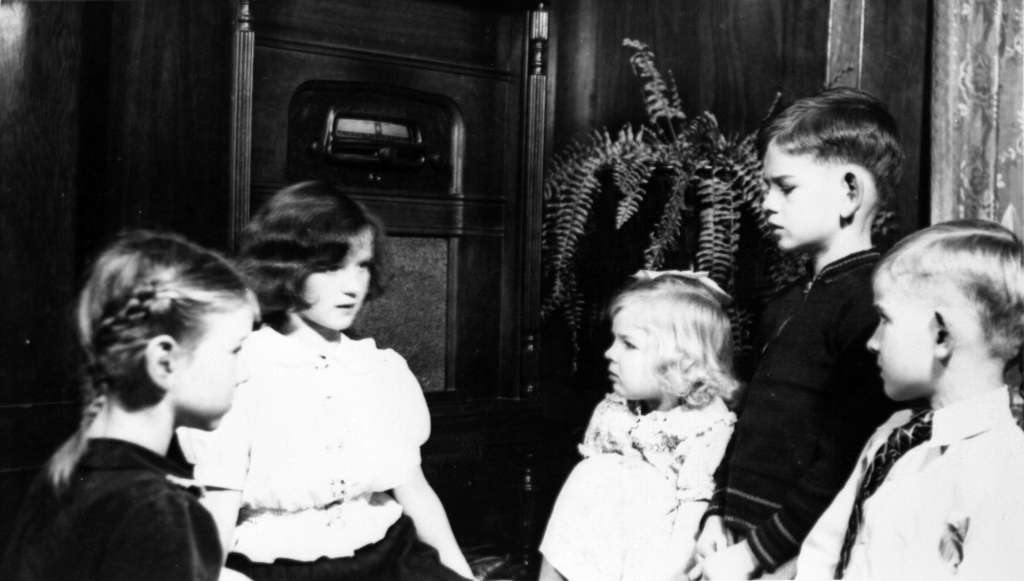 The Gowe children listening to Santa Claus on the radio. Image: vancouver Archives 